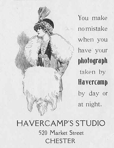 Havercamp's Studio ad from an early Chester High Annual; courtesy of Janet Andrews Moulder