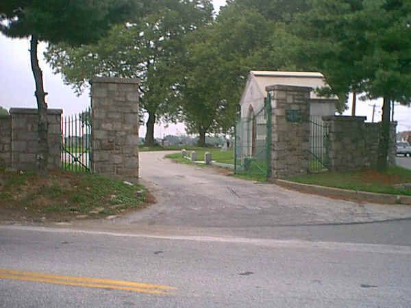 Immaculate Heart of Mary Cemetery entrance; Photo courtesy of "Joker" Jack Chambers, Aston, PA