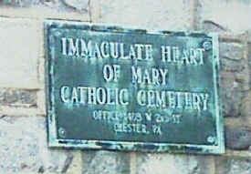 Immaculate Heart of Mary Cemetery Sign; Photo courtesy of Caroline