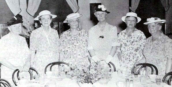 Charter members of the Society: Mrs. Lillian Warnick, Mrs. Bessie Martin, Mrs. Alice Stevenson, Miss Sara Wetherill, Mrs.Elizabeth Pennell and Mrs. Charles Palmer; Photo from The Delaware County Advocate, July 1942