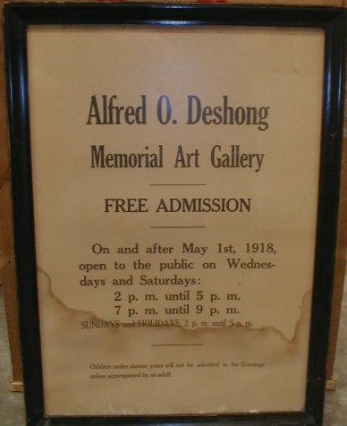 Picture of an original Deshong Gallery Sign, courtesy of Widener University Art Collection & Gallery