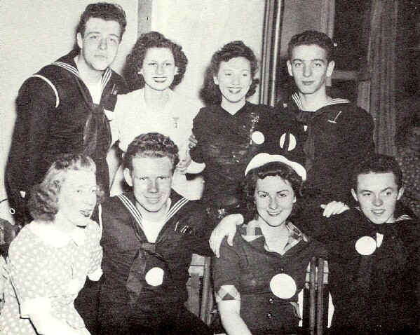 In this congenial group were: front row - Helen McCarthy, Walter Lou, Shirley Lox and Ed Brit; back row - Ed. Westennan, Eleanor Stein, Roselle Shapero and Bob D' Alessandro; Photo from The Delaware County Advocate, June 1942