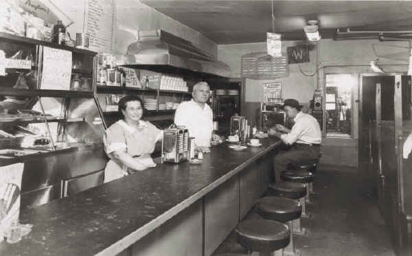 Helen & George Morakis in their "Rialto Restaurant"; Photo courtesy of Maria Calombaris Adamidis