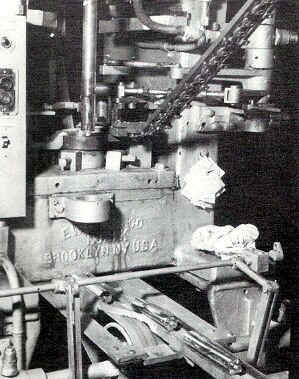 Extrusion machine; Photo from The Delaware County Advocate, October 1940
